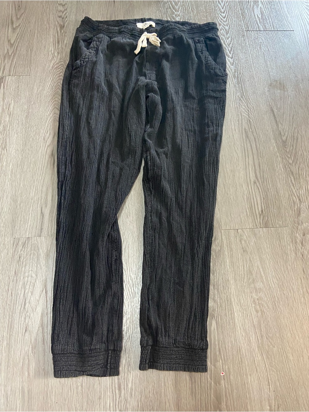 Rip Curl Black Textured Drawstring Joggers